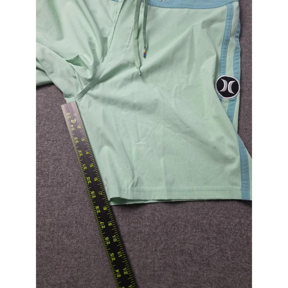 Hurley Board Shorts Mens Light Green Surf Surfing Water Polo Drawstring Waist
